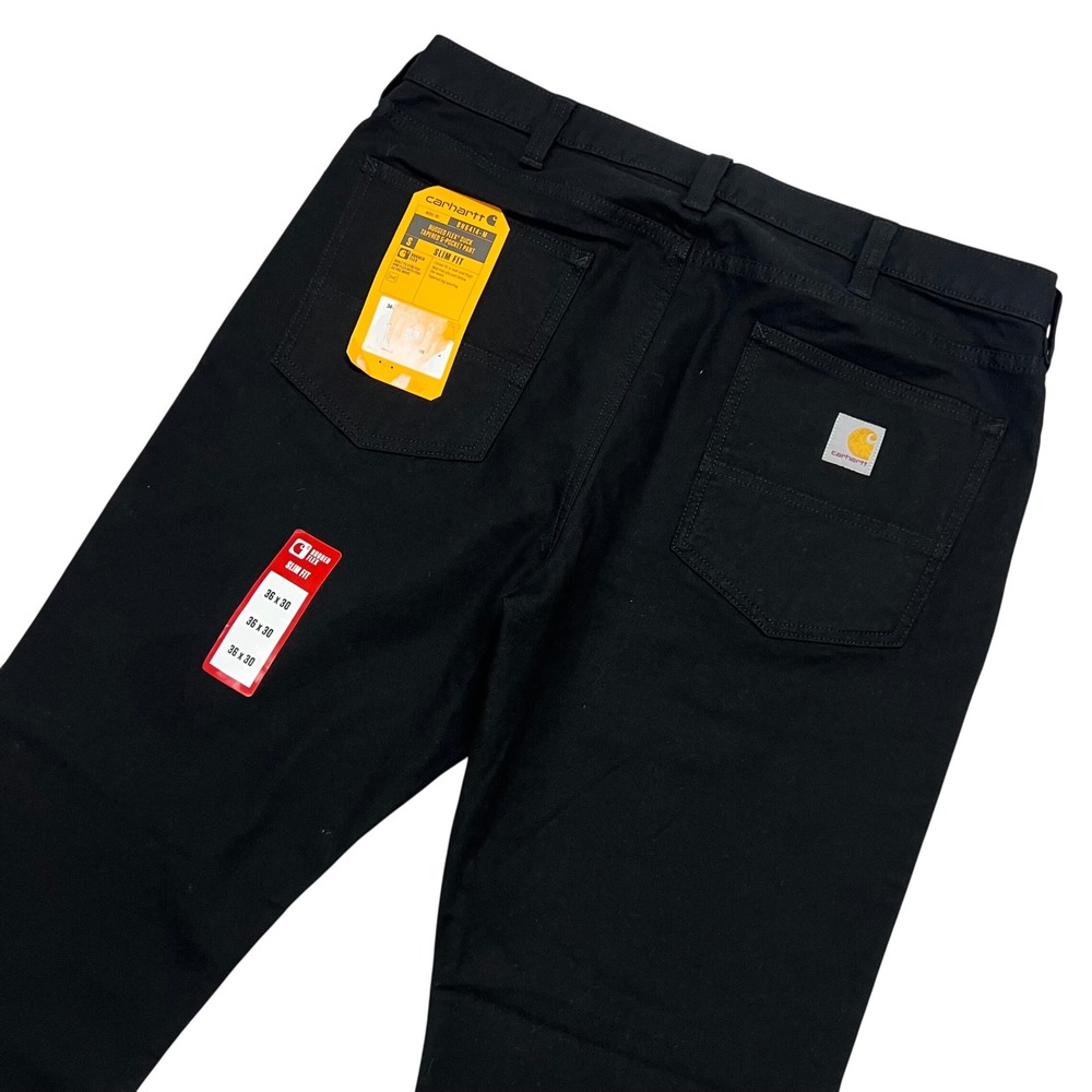 NEW Carhartt Rugged Flex Duck Tapered 5-Pocket Work Pants 30x30 Black BN6414-M